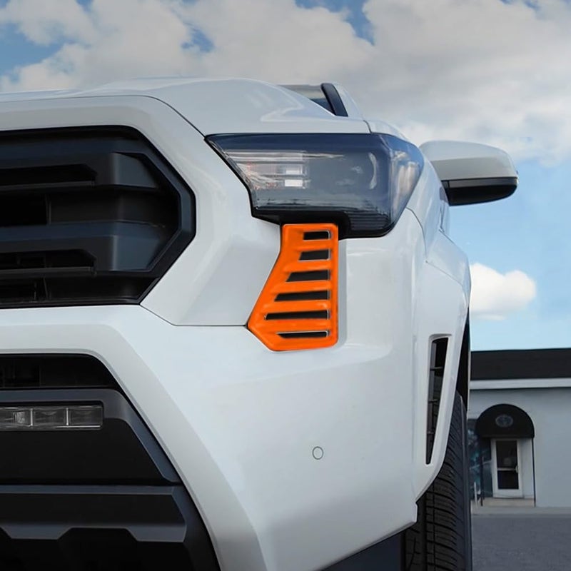 BORUIEN For Toyota Tacoma 2024 2025 2026 Exterior Accessories Front Bumper Side Fog Lamp Light Cover Headlight Trim Frame Grille Decor ABS (Orange) - Image 3